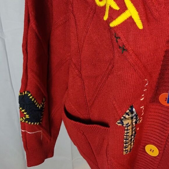 NWT Chou Yatou "Sport Dream" Cable Knit Embroidered Cardigan - Picture 3 of 8